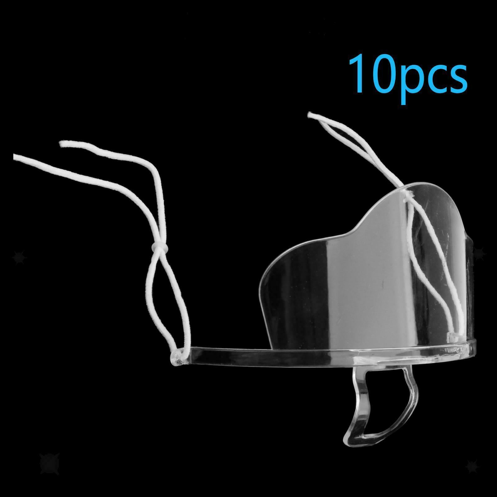10 PCS Transparent Safety Mouth Visor Protective Shield Chef Food Mouth Shield