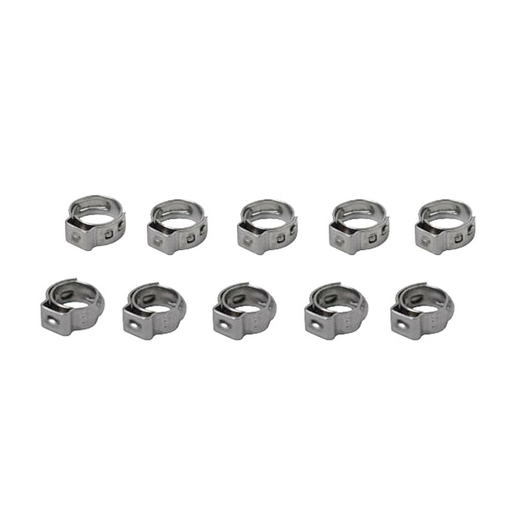 10 Pieces Single Ear O Clips Clamps Coolant Air Hydraulic Hoses 7.8mm-9.5mm
