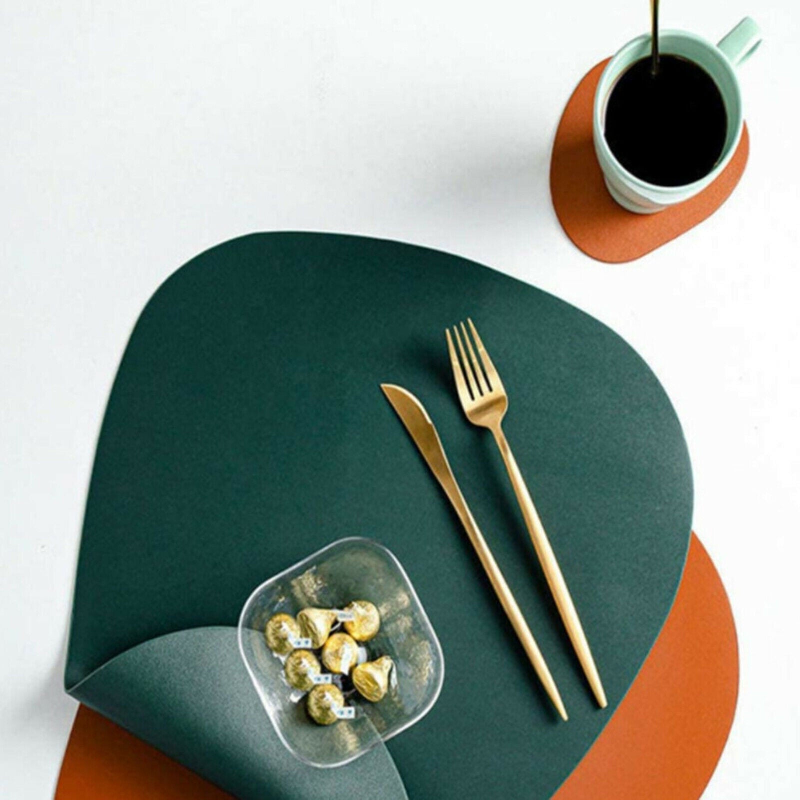 Leather Placemat Household Heat Insulation Pad Table Mat Waterproof Oilproof