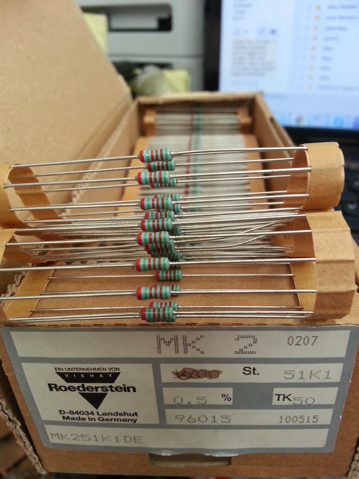 20pcs ROE MK2 51K1 0.5% 50ppm 1/4W HI END METAL FILM RESISTORS FOR TUBE AUDIO!