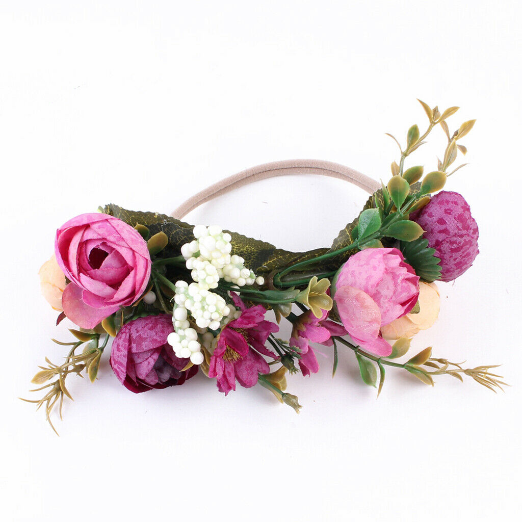 Girls Floral Crown Head Party Flower Hair Accessory