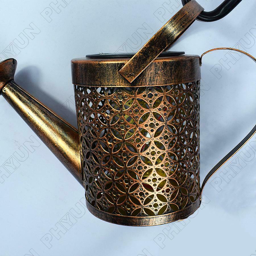 Solar LED Watering Can String Light Outdoor Garden Art Decorative Waterfall Lamp