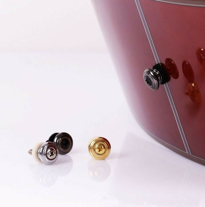 2 Pcs Guitar Strap Buttons Strap Locks Straplocks Mushrooms Heads Chrome`.l8