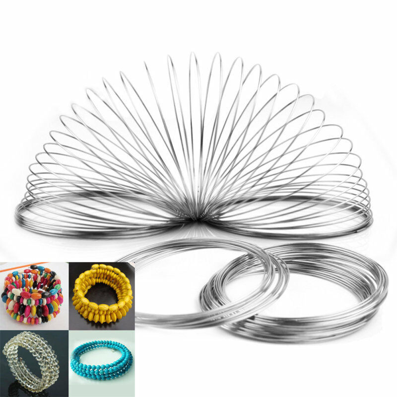 100 Loops Steel Memory Wire Jewelry Cuff Bangle Bracelet 0.6x60mm