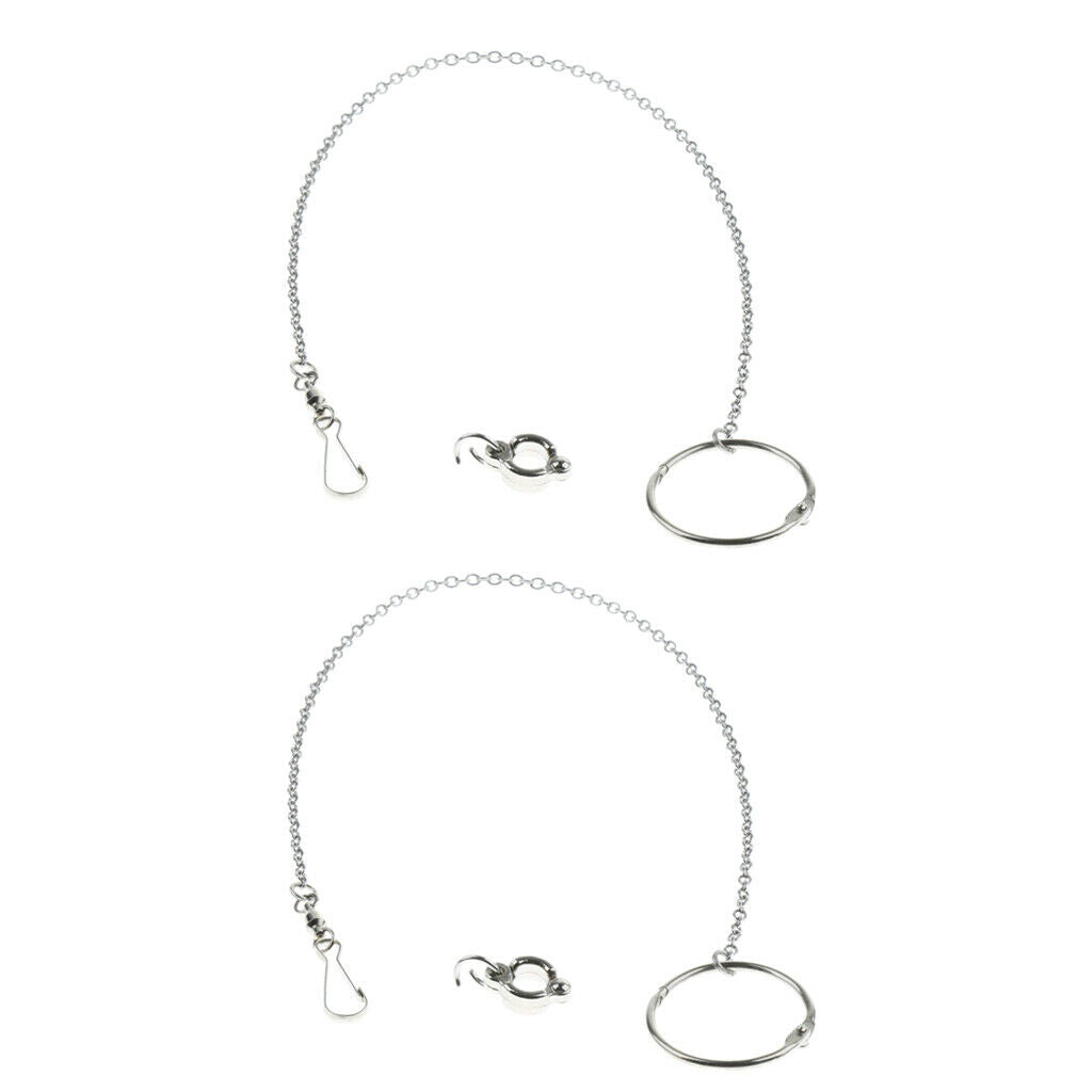 2 Pcs Parrot Foot Chain Stainless Steel Birds Anklet  for Pet Training