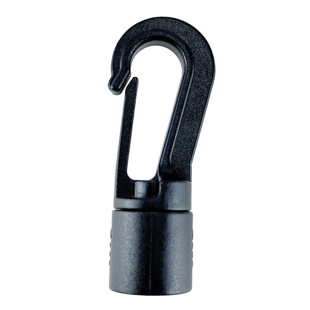 Black Plastic Hook End Replacement for 6mm 5mm Elastic Bungee Shock Cord/Rope