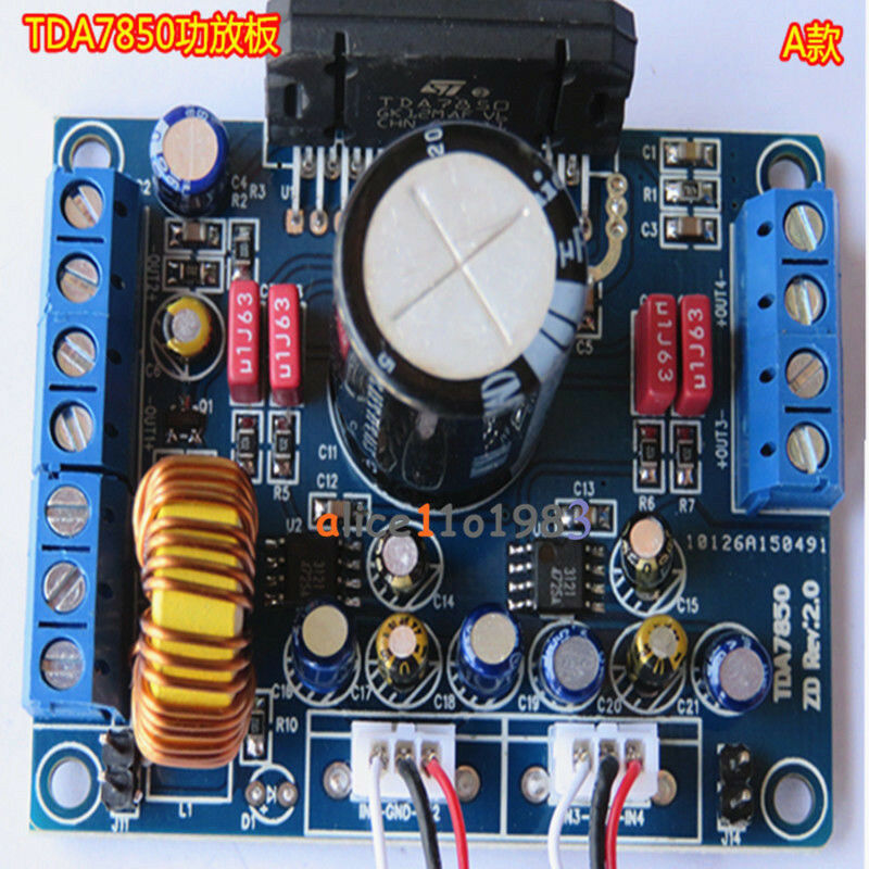 TDA7850 Car Audio Power Amplifier Board Stereo 4x 50W with BA3121 Denoiser 12V