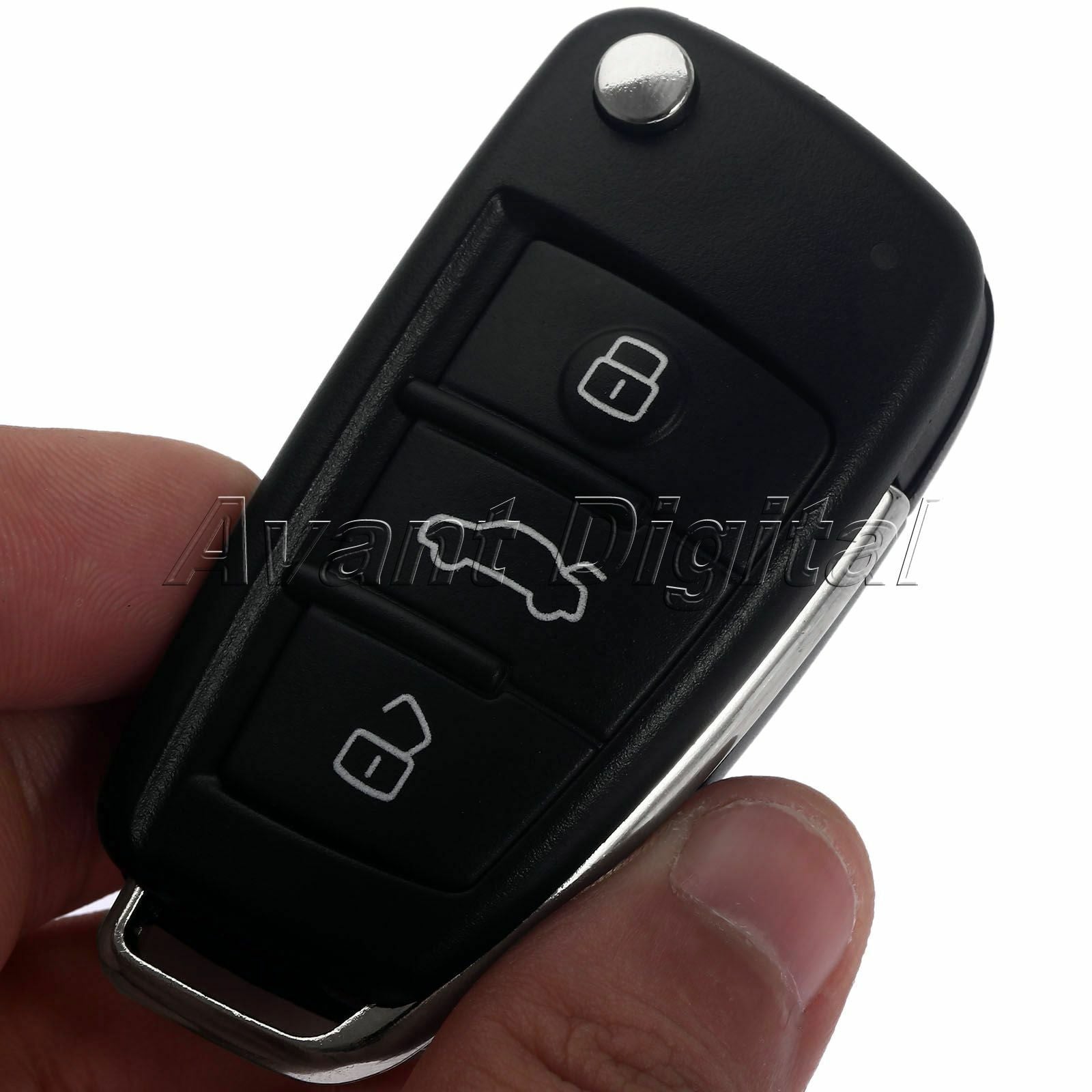 Black Folding Flip Remote Key Fob Shell Case For  A2 A3 A4 A6 A6L A8 TT