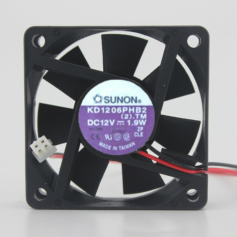 For SUNON KD1206PHB2 6015 6cm 60mm DC 12V 0.19W 2Wire Silence axial fan