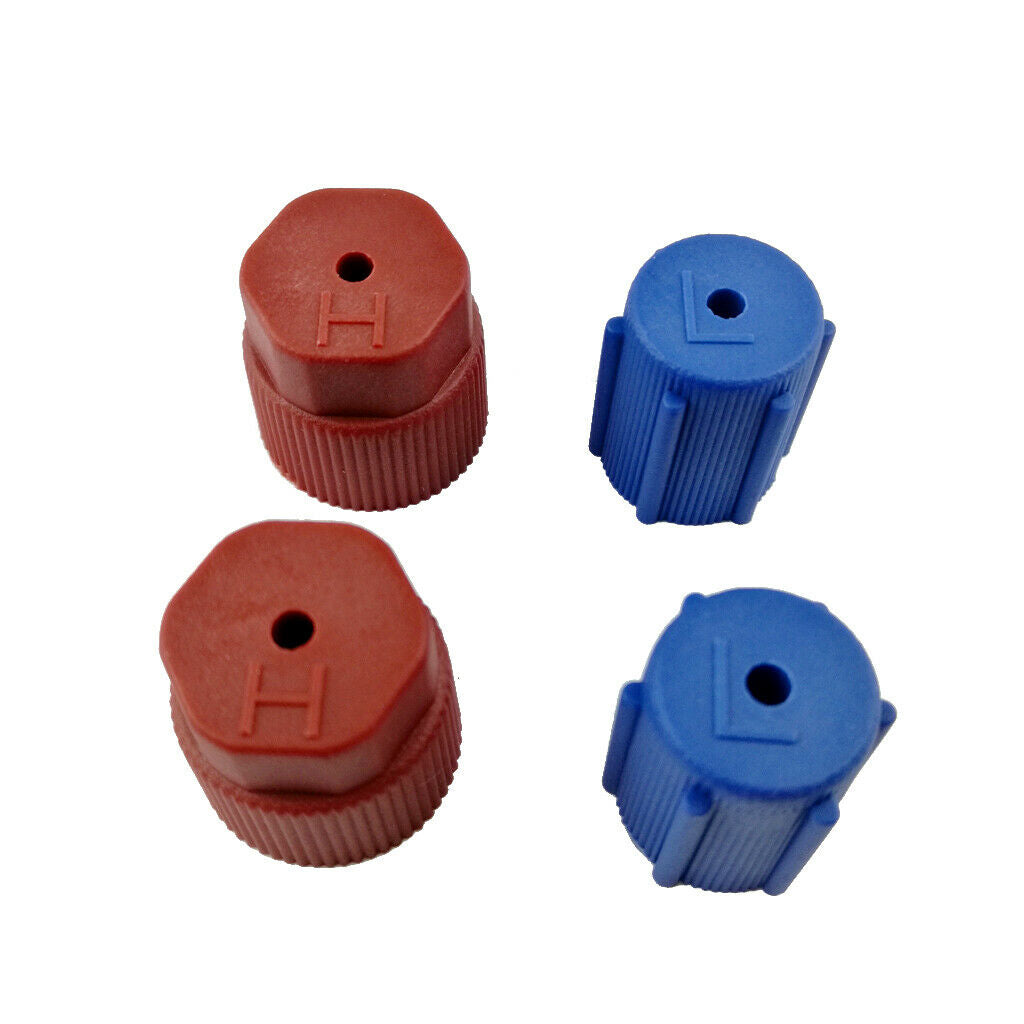 4x Ac Charging Port Service R134a Lot Of 4 Side Cap AC 13mm 16mm Blue & Red