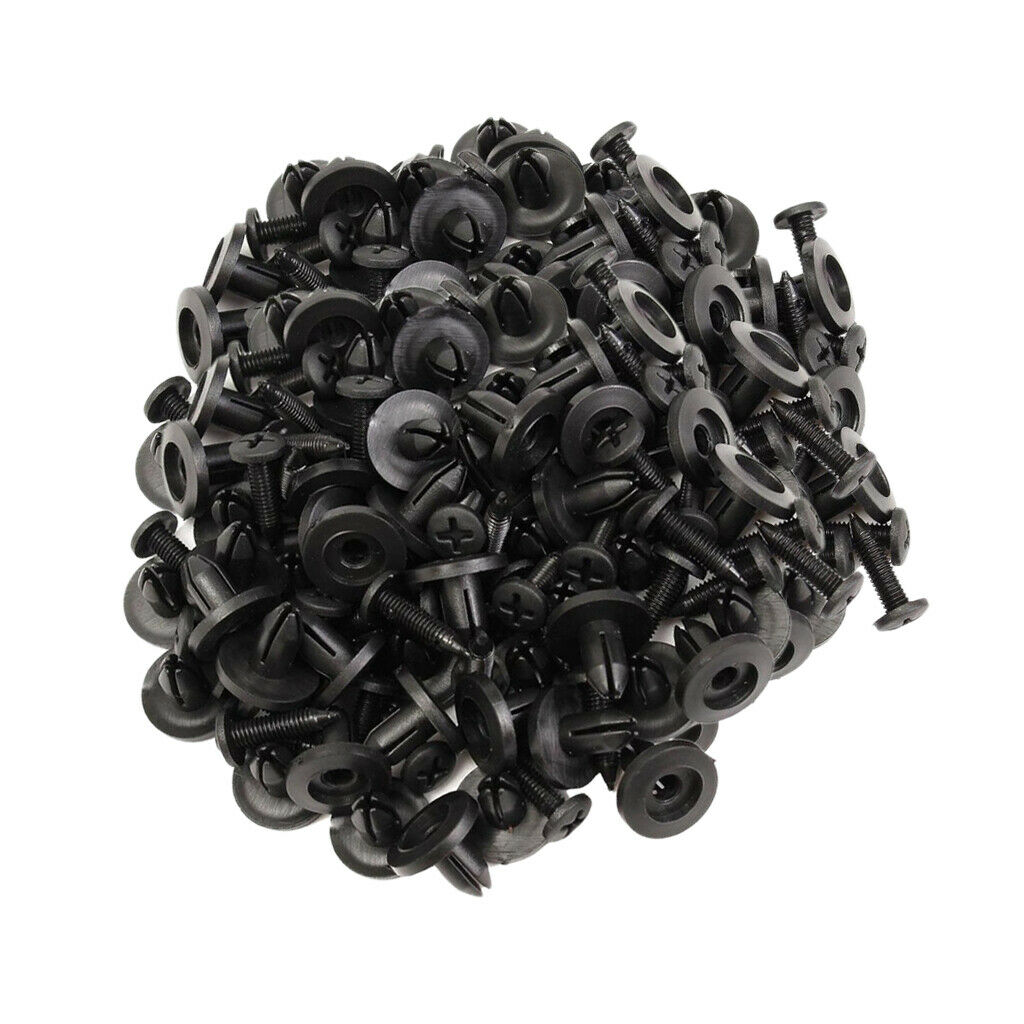 100x Bumper Clips Trim Push Door Panel Nylon Fastener Clips Set Black New