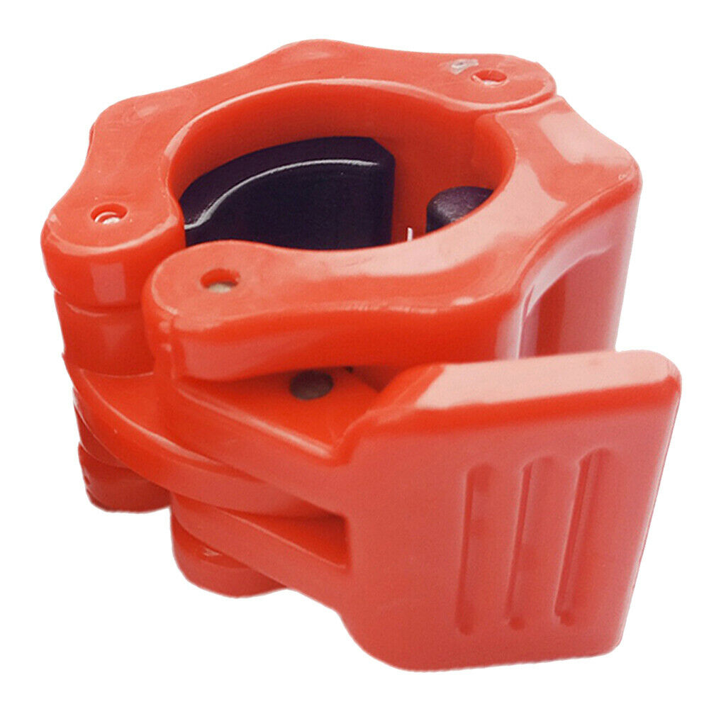 1'' Barbell Clamp Olympic Collar Weightlifting Dumbbell Lock 25mm Bar Clips Red