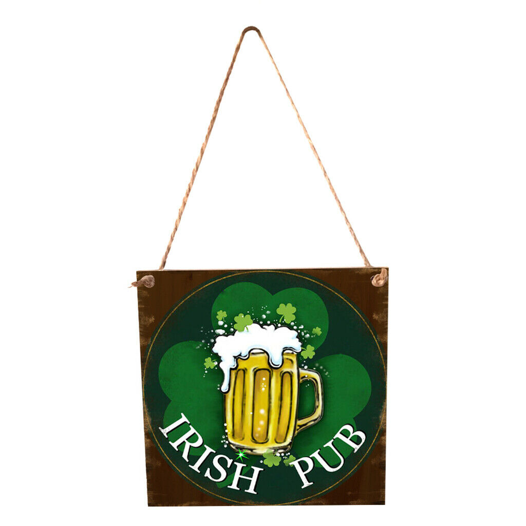 Style Chic Irish Pub Plaque Poster Novelty Hanging Wall Decor 15x15cm Green