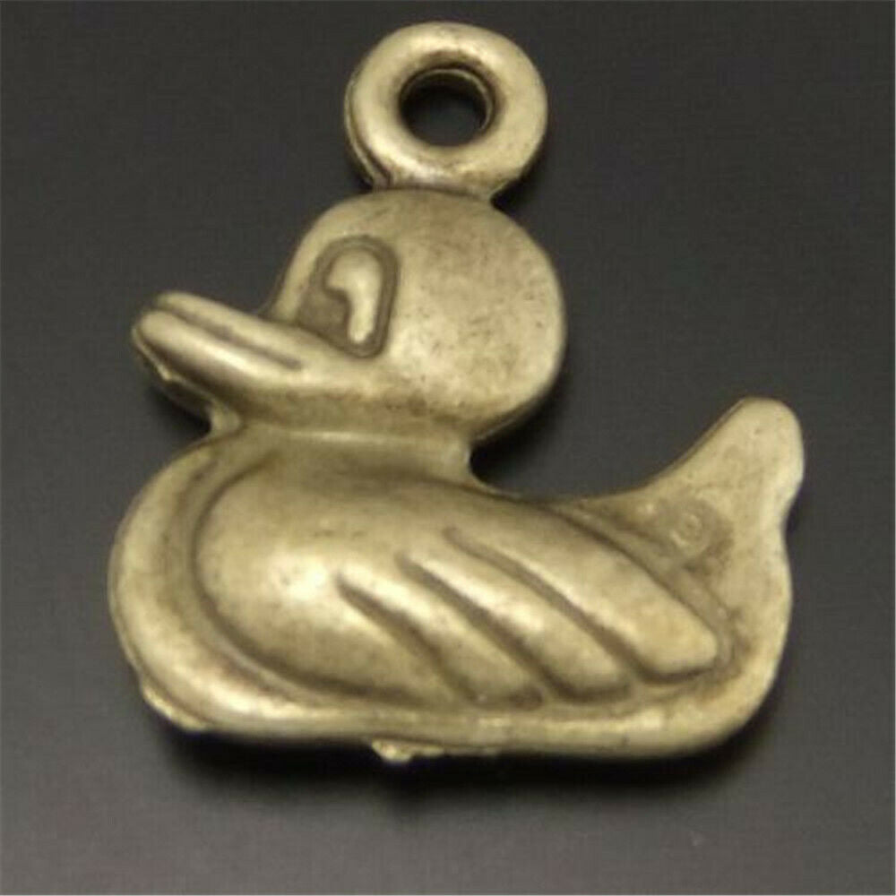 25 pcs Retro Bronze Alloy Bird Bracelet Charm Duck Pendant Jewelry Craft 14*16mm