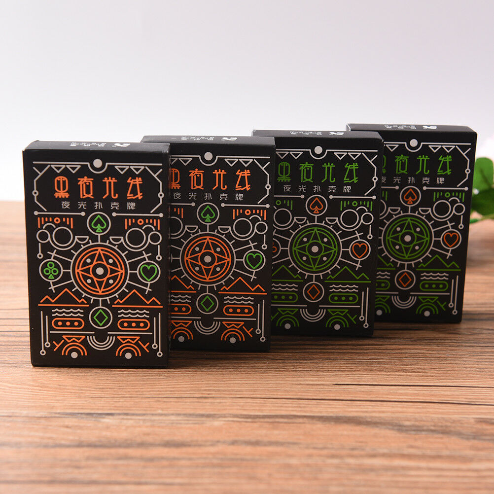 Black Fluorescen Poker Cards Night Luminous Playing Cards Board game  Nice US