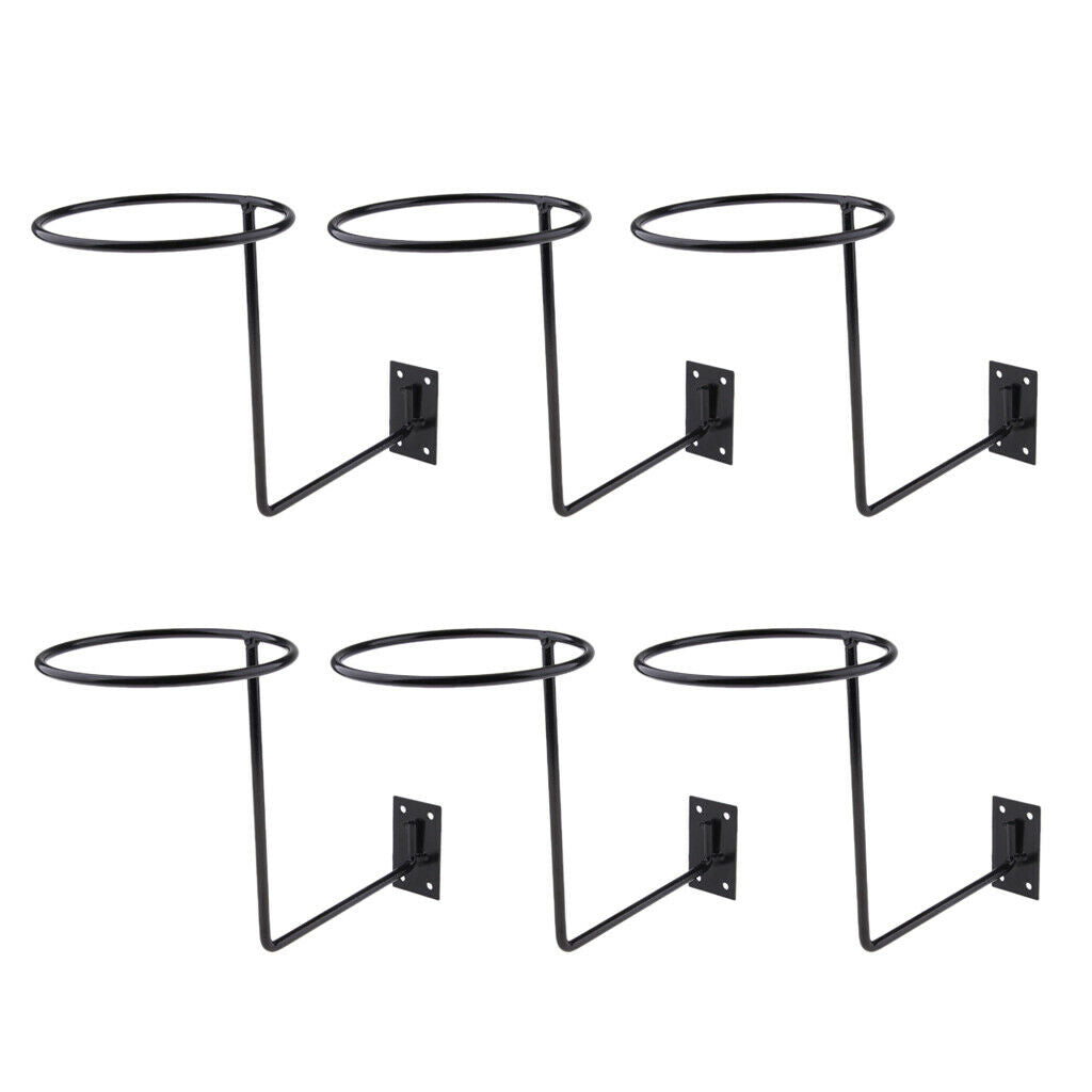 6x Motorbike Helmet Holder Jacket Hat Wall Hooks Rack Heavy Duty Black