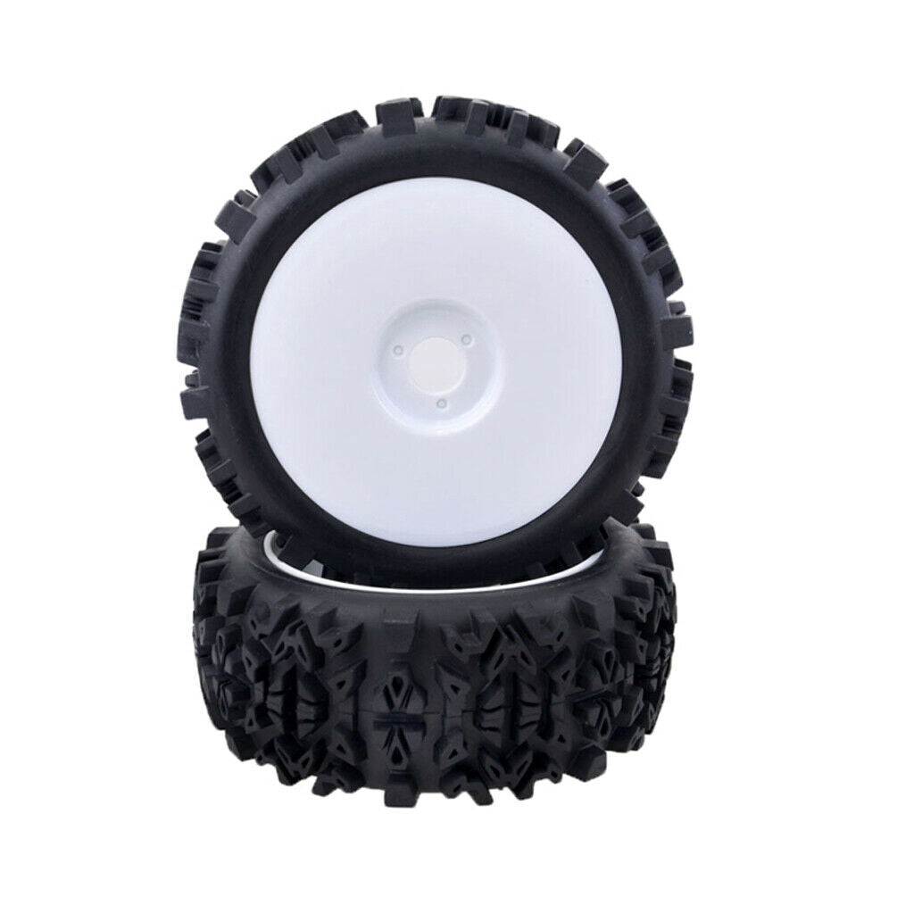 4pcs 1/8 RC Rubber Tires & Wheels Rims Hex 17mm for 1:8 RC on-Road Buggy Car