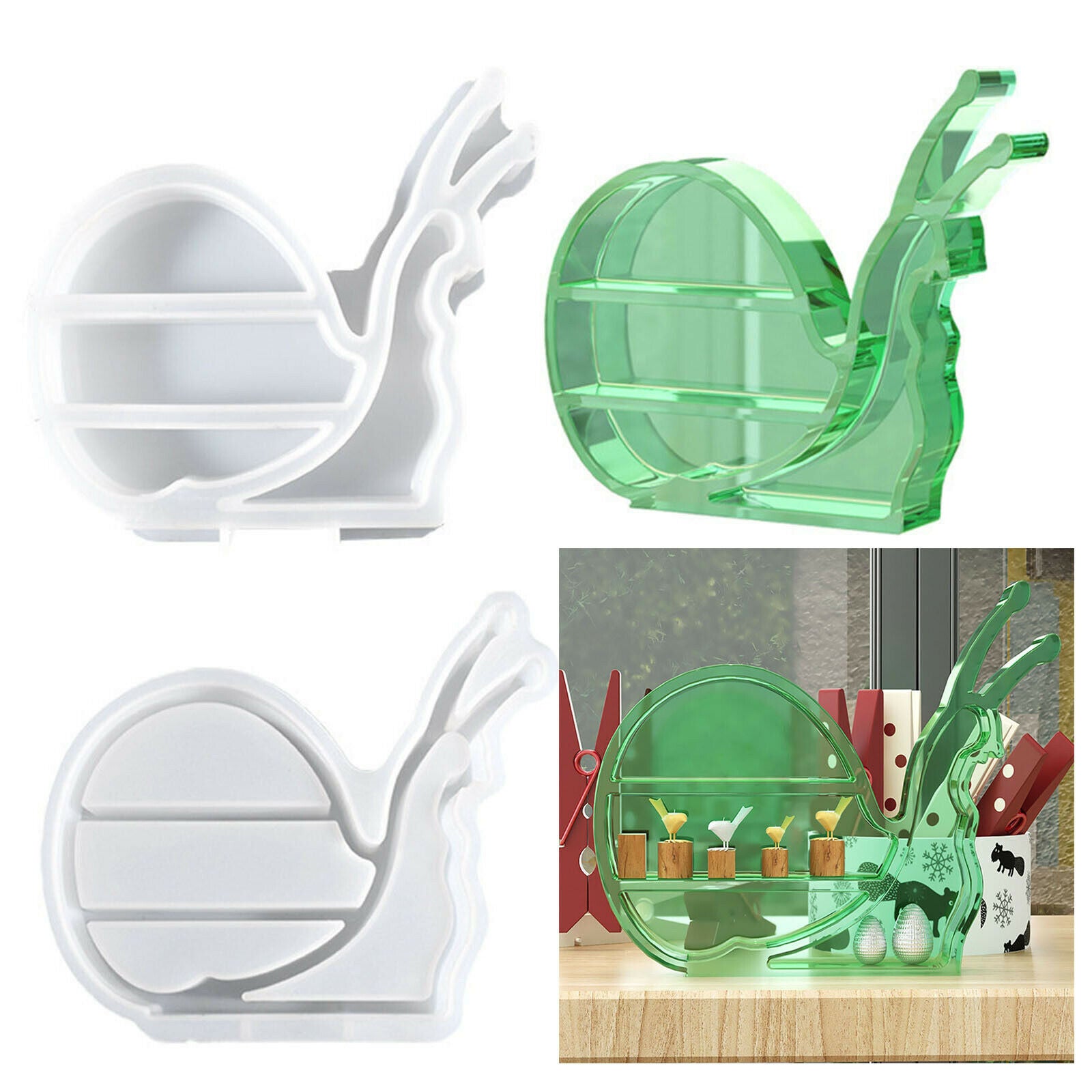 Snail Shape Mold Jewelry Storage Rack Shelf Display Stand Mould DIY Art