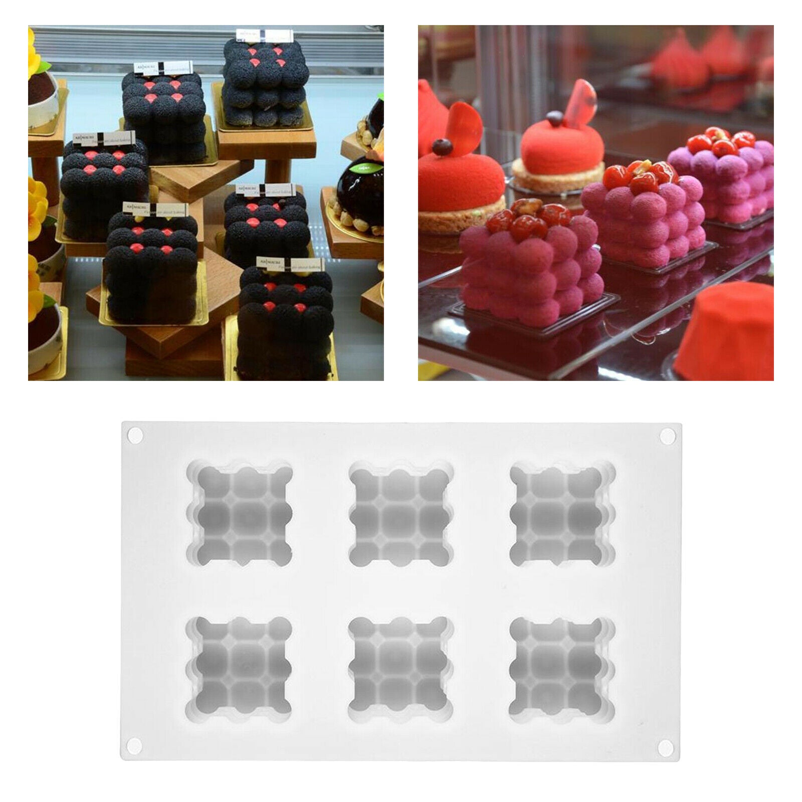 Cube Silicone Mold Dessert Fondant Pastry Baking Mould DIY Soap Candle