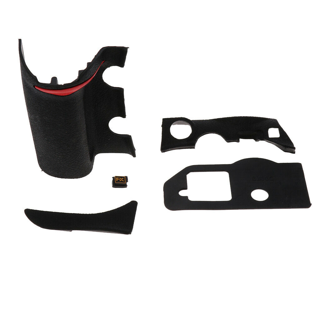 4Pieces Front/Rear Grip Rubber Set Repair Parts + Tape for Nikon D700 Camera