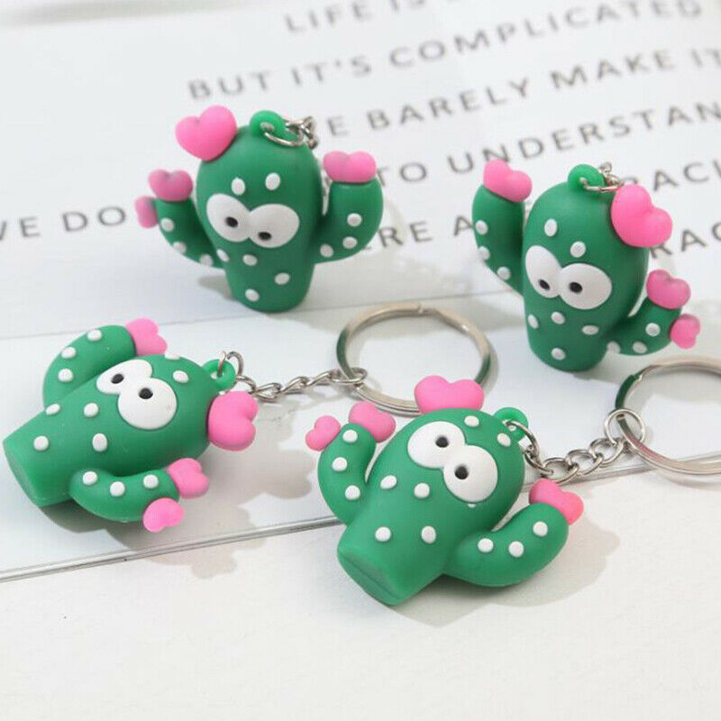 Simulation Cactus Key Chain Key Ring Car Bag Hangbag Plant Charm Pendant .l8