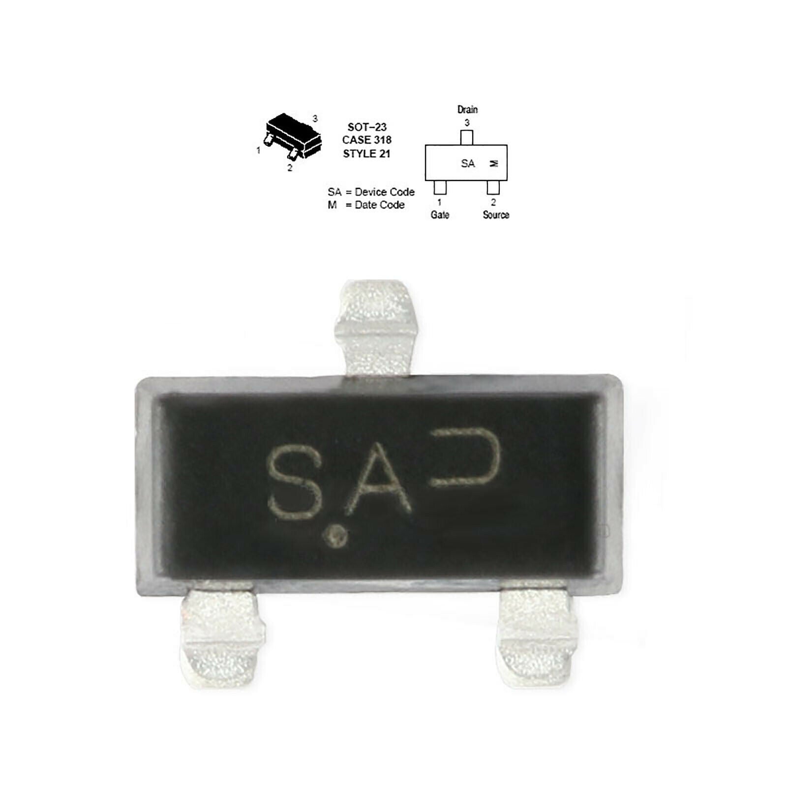 10Pcs BSS123LT1G Transistor SA SOT-23 Single N-Channel 100V/170mA SMD Power MOSF
