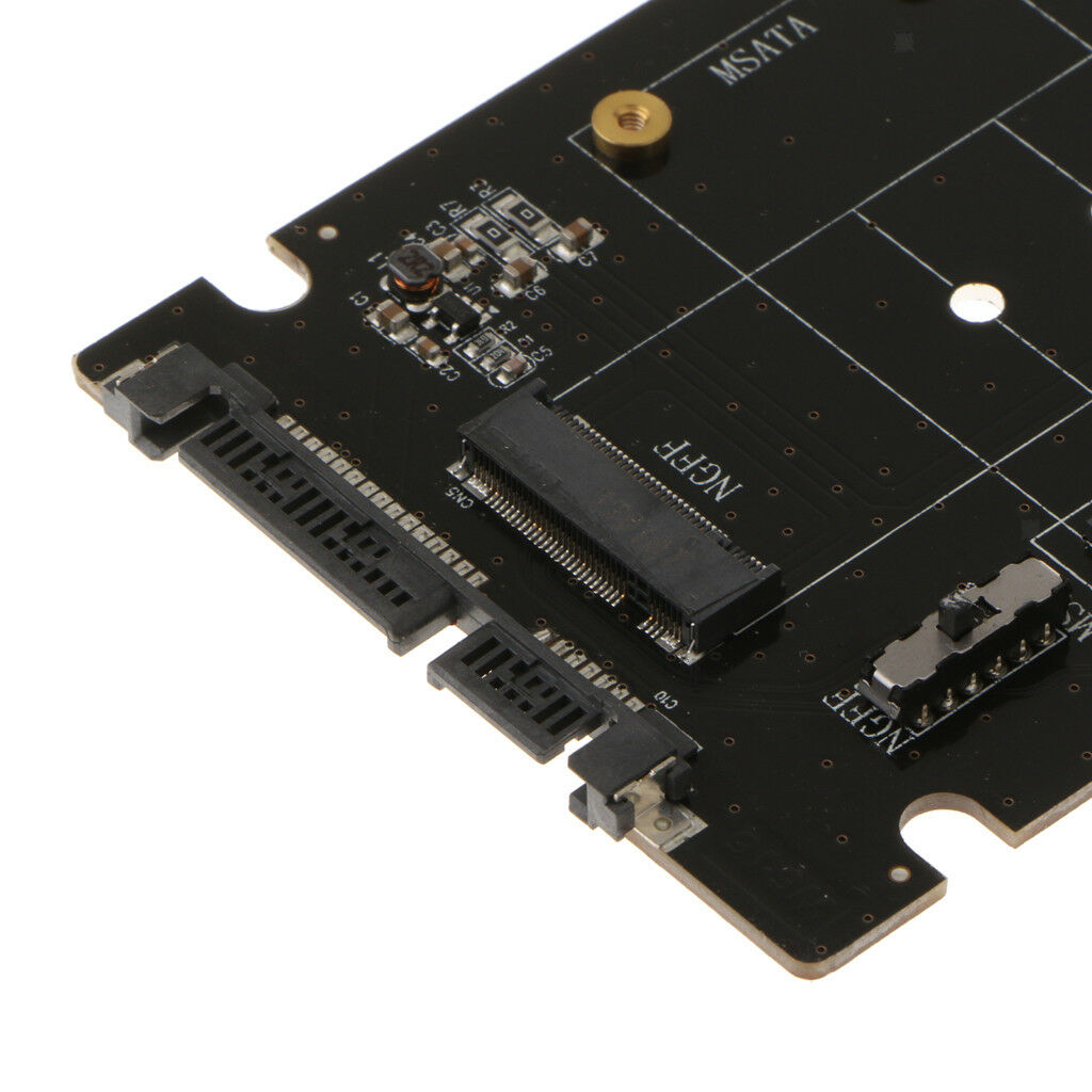 mSATA/M.2 2242/2260/2280(NGFF)to SATA III Convertor Adapter Card SSD Black