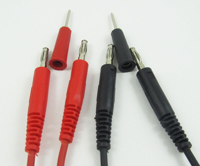 2 sets 0.8M dual-use Dual Banana Plug Test Cable w/Banana Jack to 2mm Pin Tip
