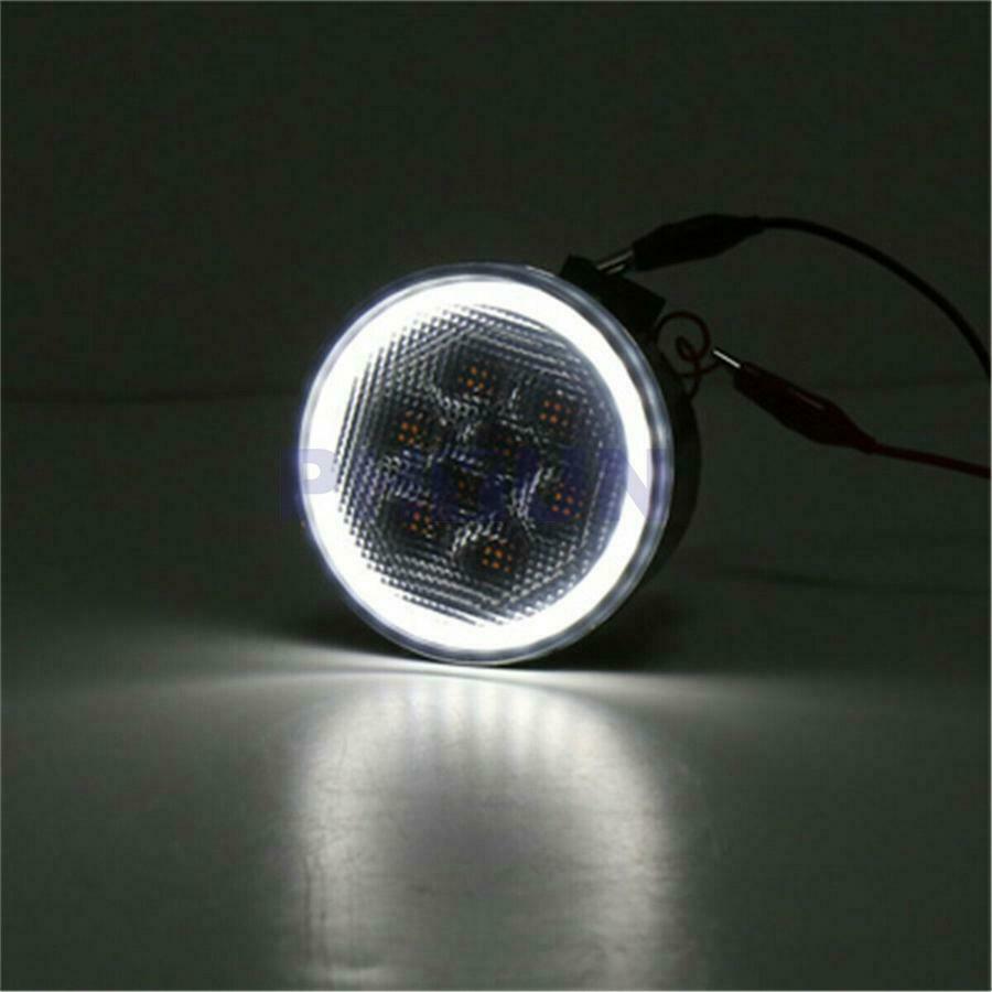 Pair LED Front Bumper Grille Turn Signal Light Halo Ring for Wrangler JK 07-18