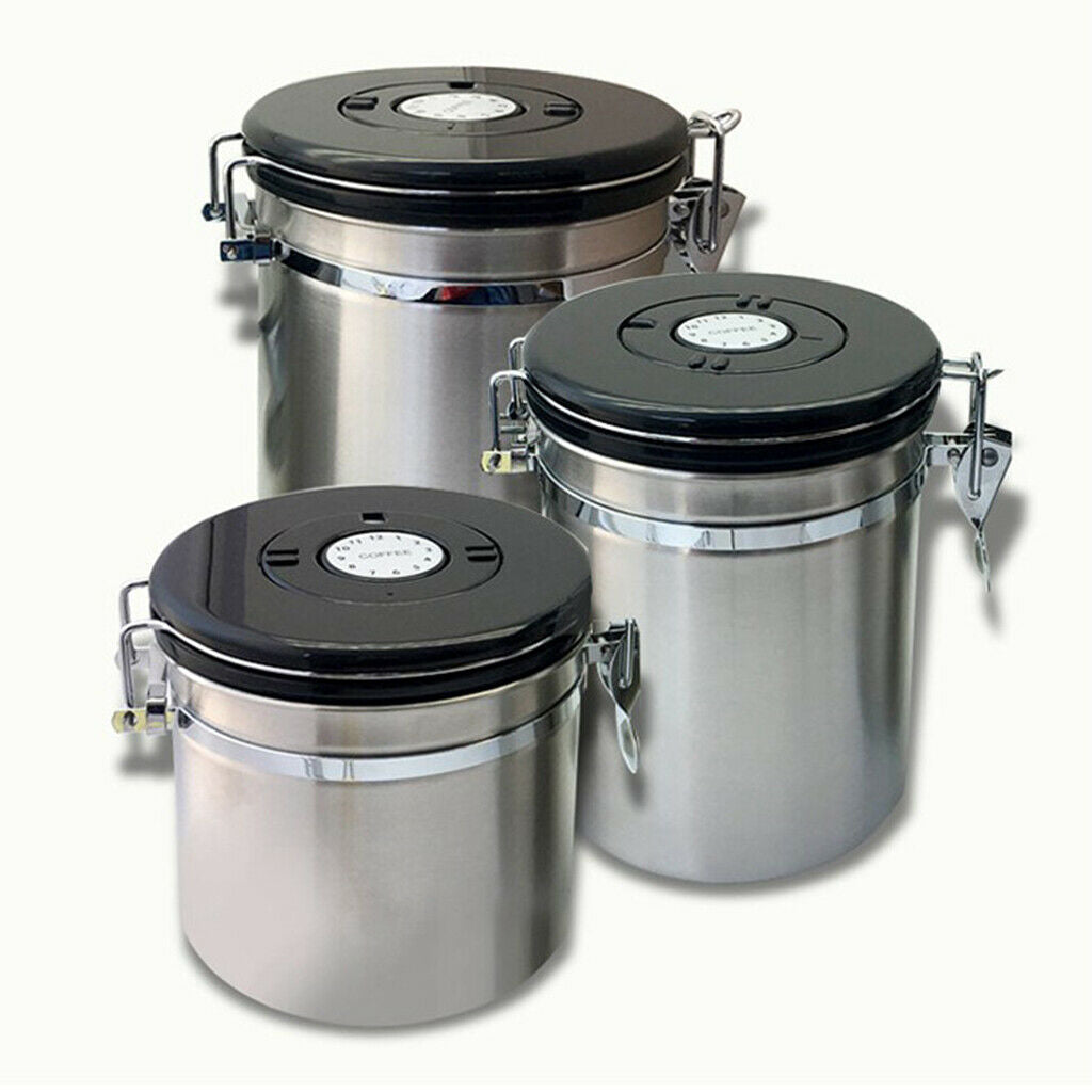 Airtight Coffee Canister, Stainless Steel Coffee Container with Co2 Vent
