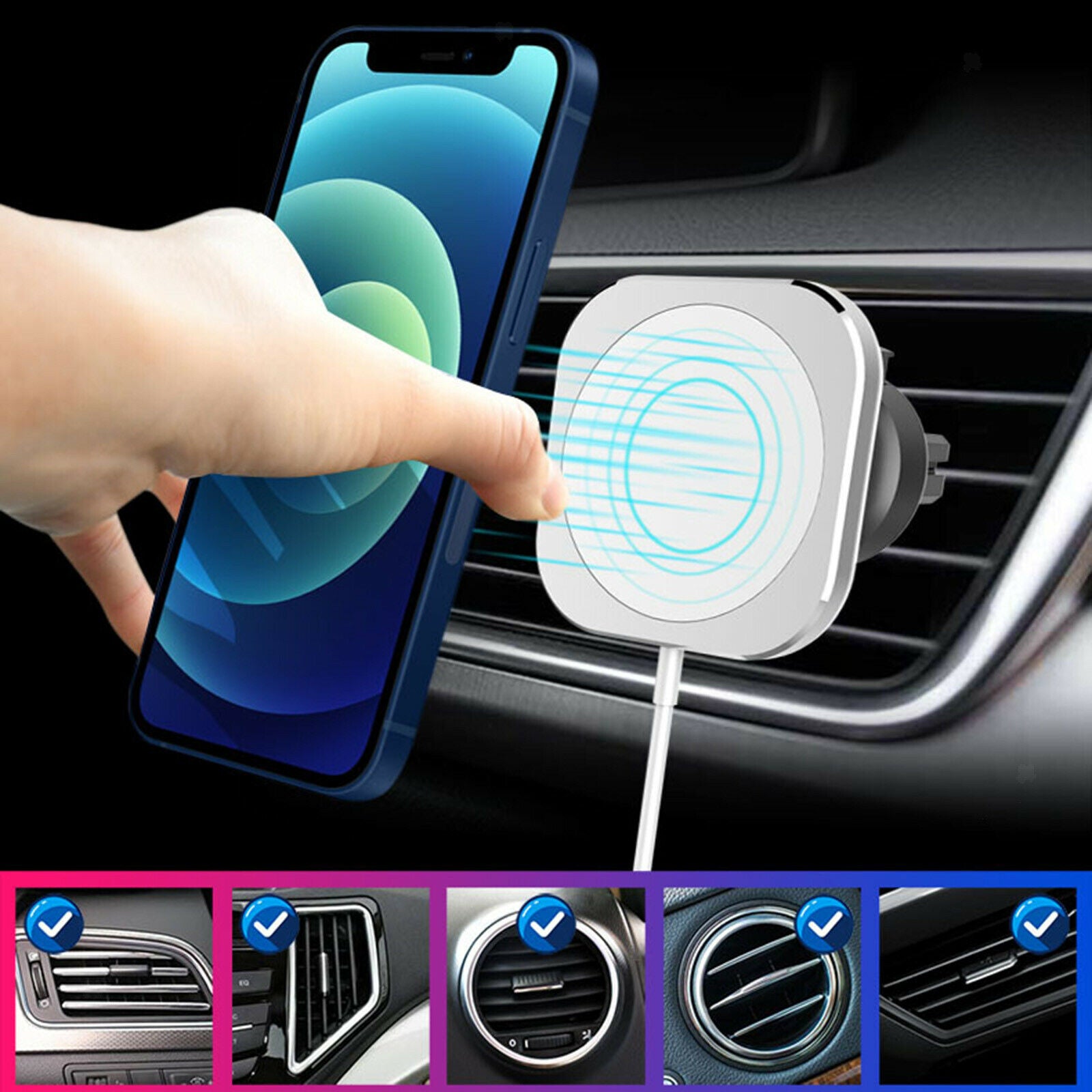 Magnetic Wireless Car Charger for   12 Pro/Max /Mini Wireless Charging