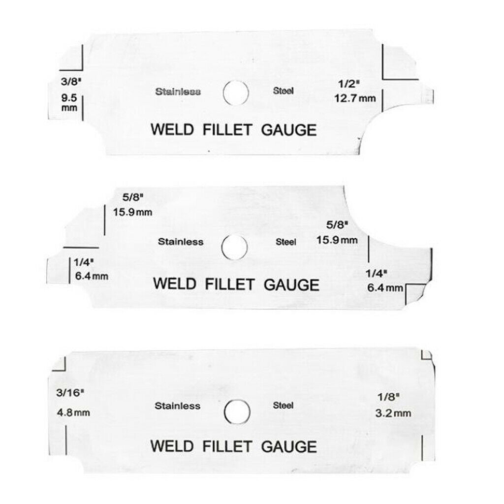 Stainless Steel Weld Fillet Gauge Measuring Ruler Welding Inspection Tool