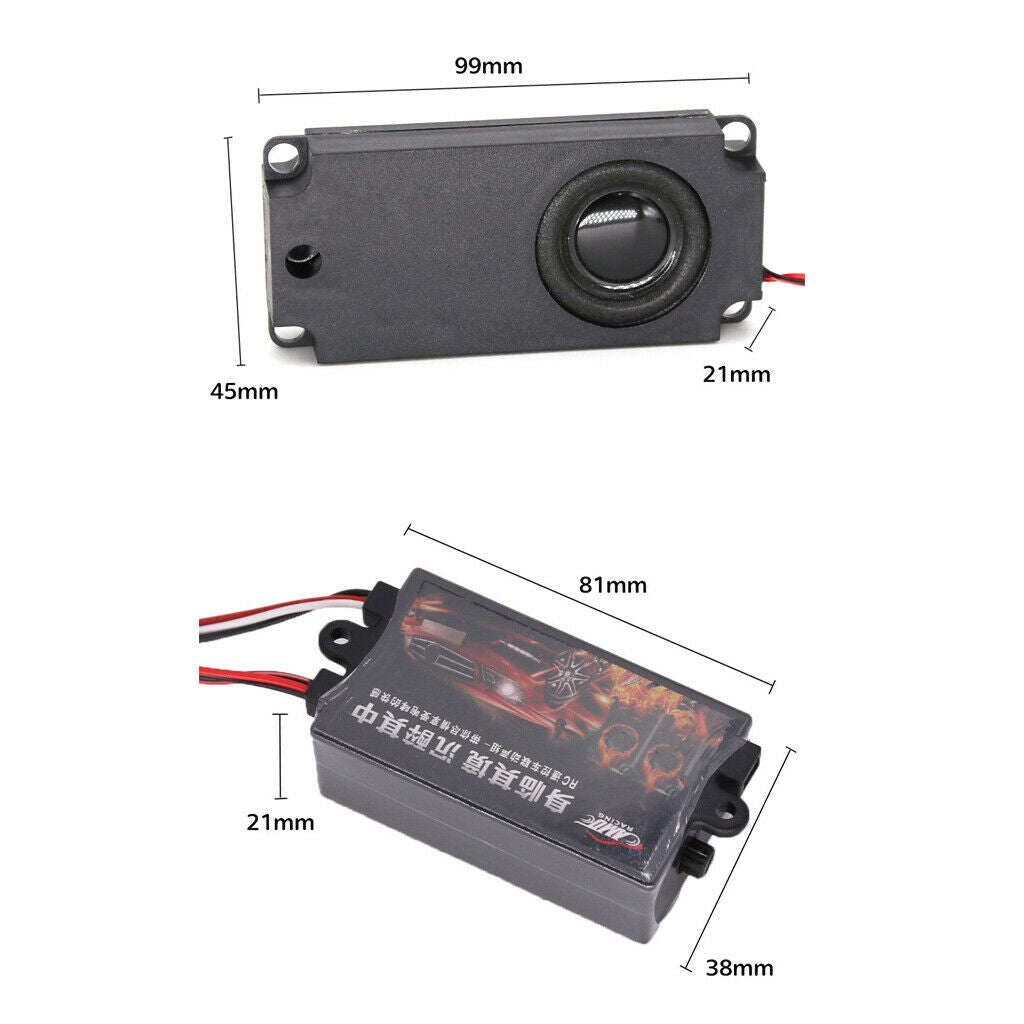 Rc Motor Sound Unit Kits 10 Sound Simulator Dual Speakers for 1/10 Trucks