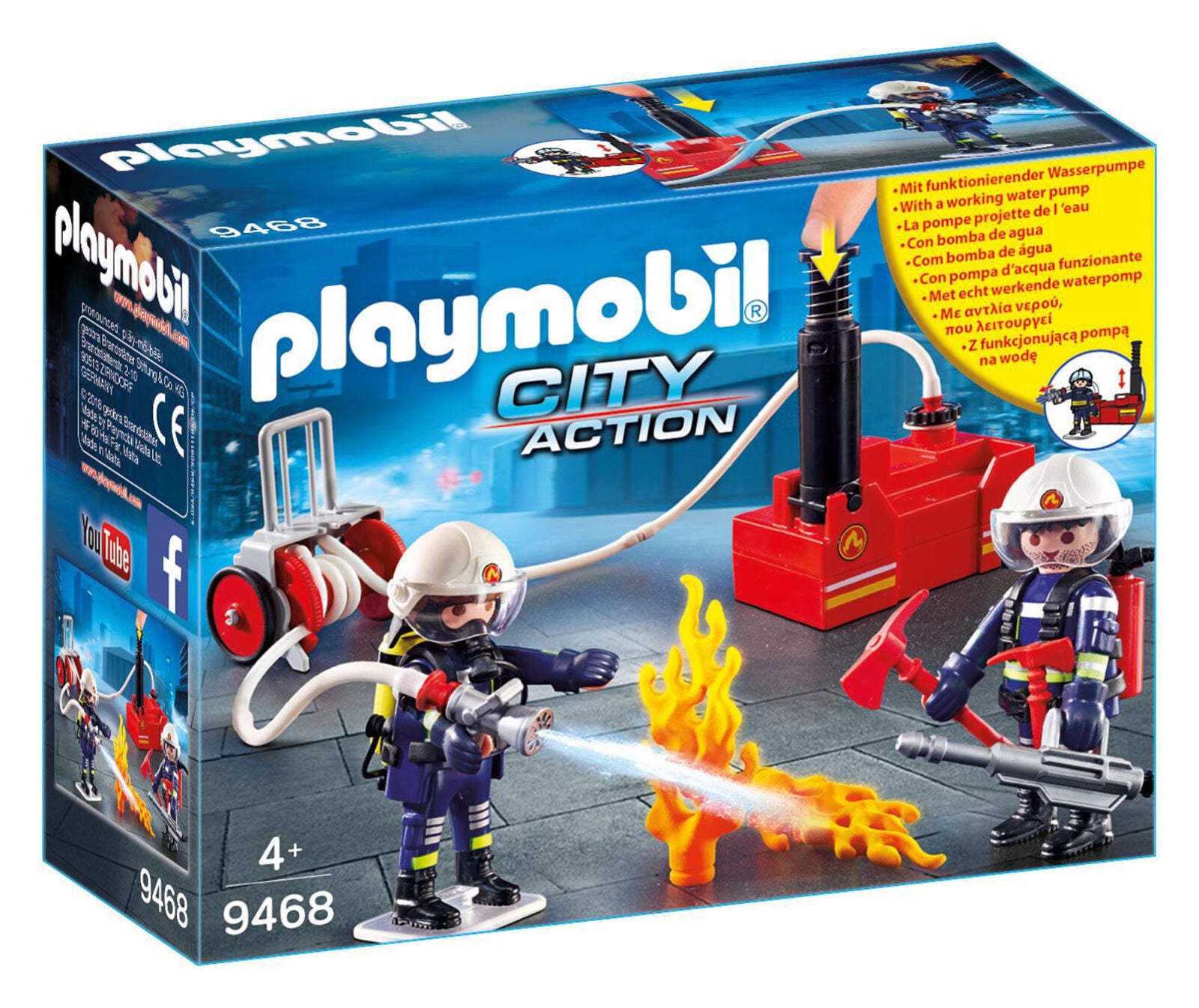 9468 Playmobil Firefighters with Water Pump City Action Suitable for ages 4 year