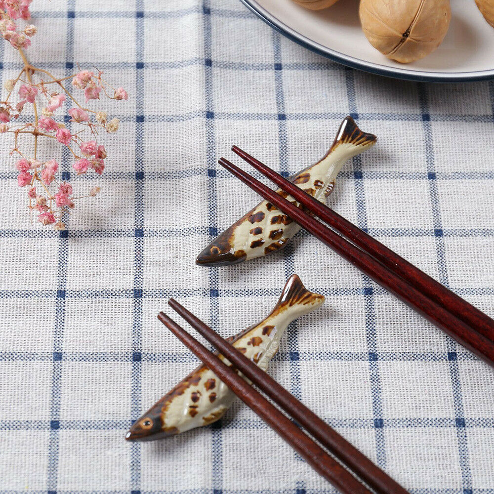 Japanese Chopstick Rest Saury Pen Holder Fork Stand Cutlery Tableware Home Decor