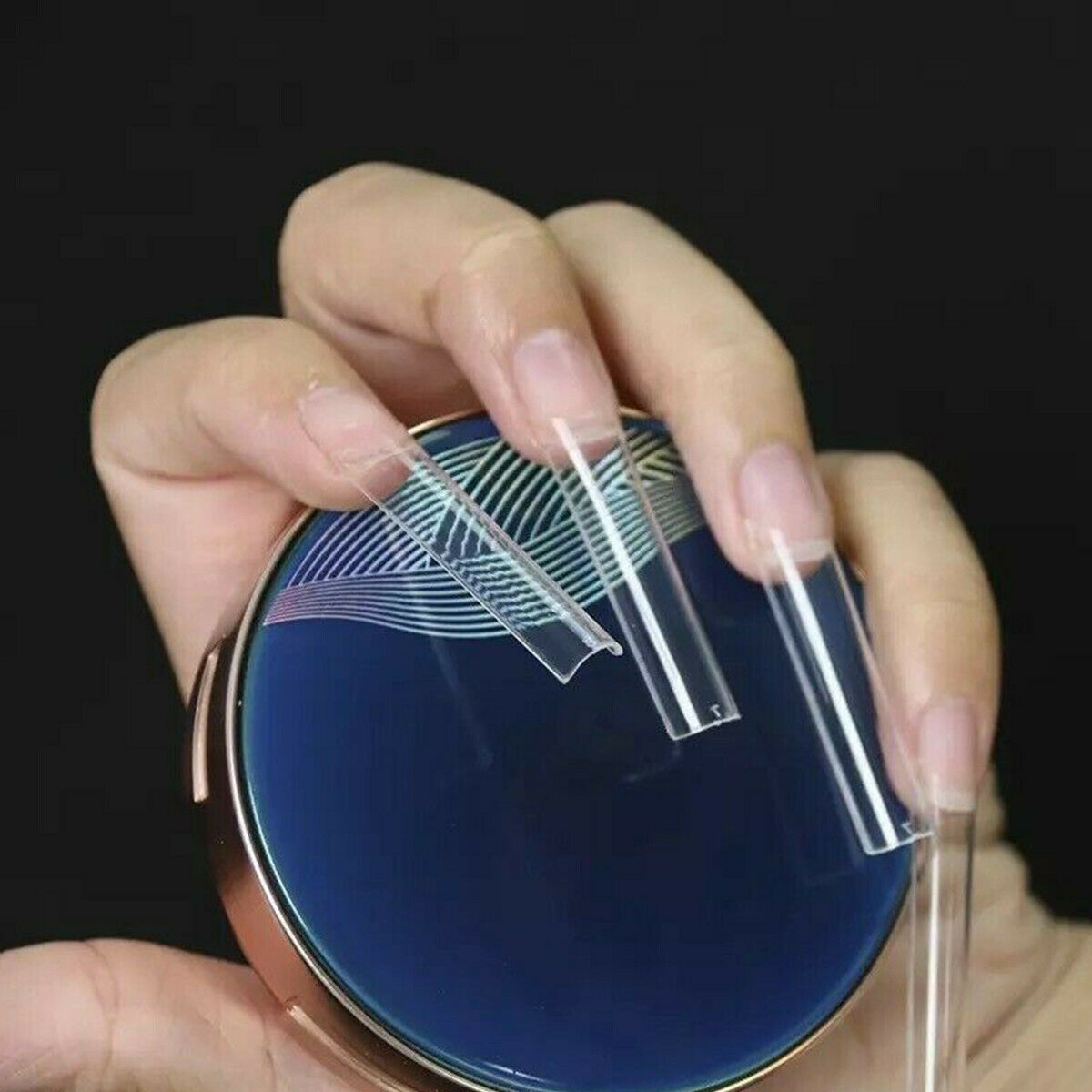 550Pcs Acrylic French Half False Nail Tips Coffin Flat C Curve Nail Art Natural