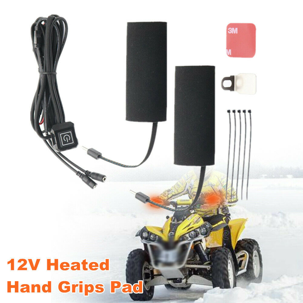 12V Intelligence Motorcycle Bike Heated Hand Grip Pads Handlebar Warm Shrinkable