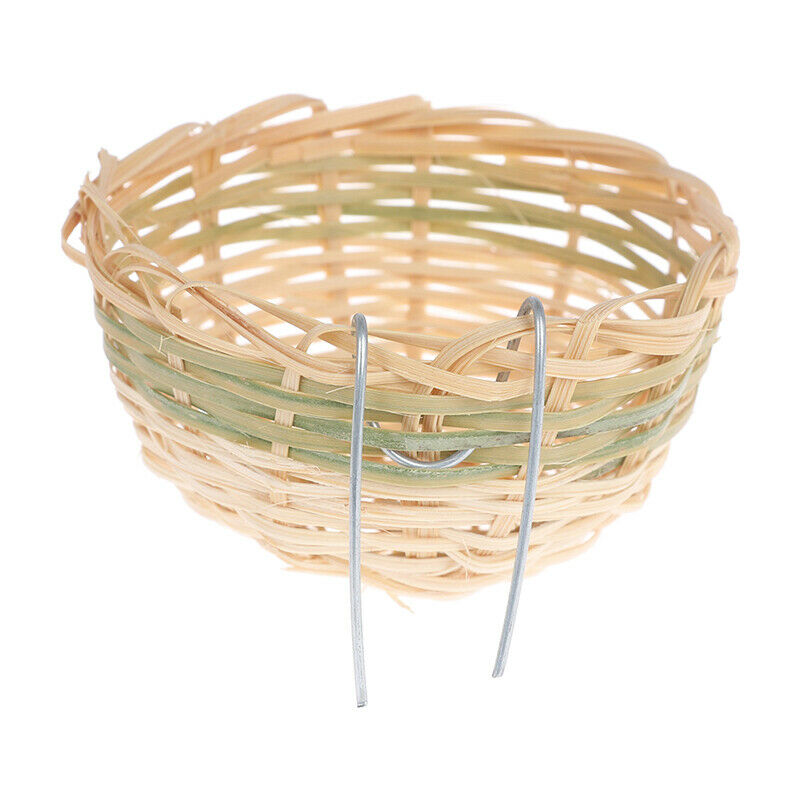 6pcs Handmade Bamboo Bird Breeding Nest Bed for Parakeet Canary Finch Swal L TL