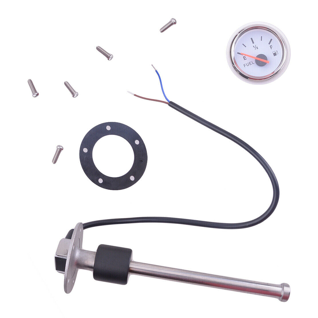 200mm Marine Boat Fuel Water Level Sender Sensor & 52mm Fuel Level Gauge kit