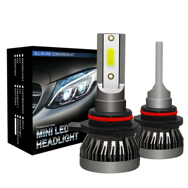 2PCS 9012 LED Car Headlight Bulbs High / Low Beam Kit 80W 6000K White Waterproof