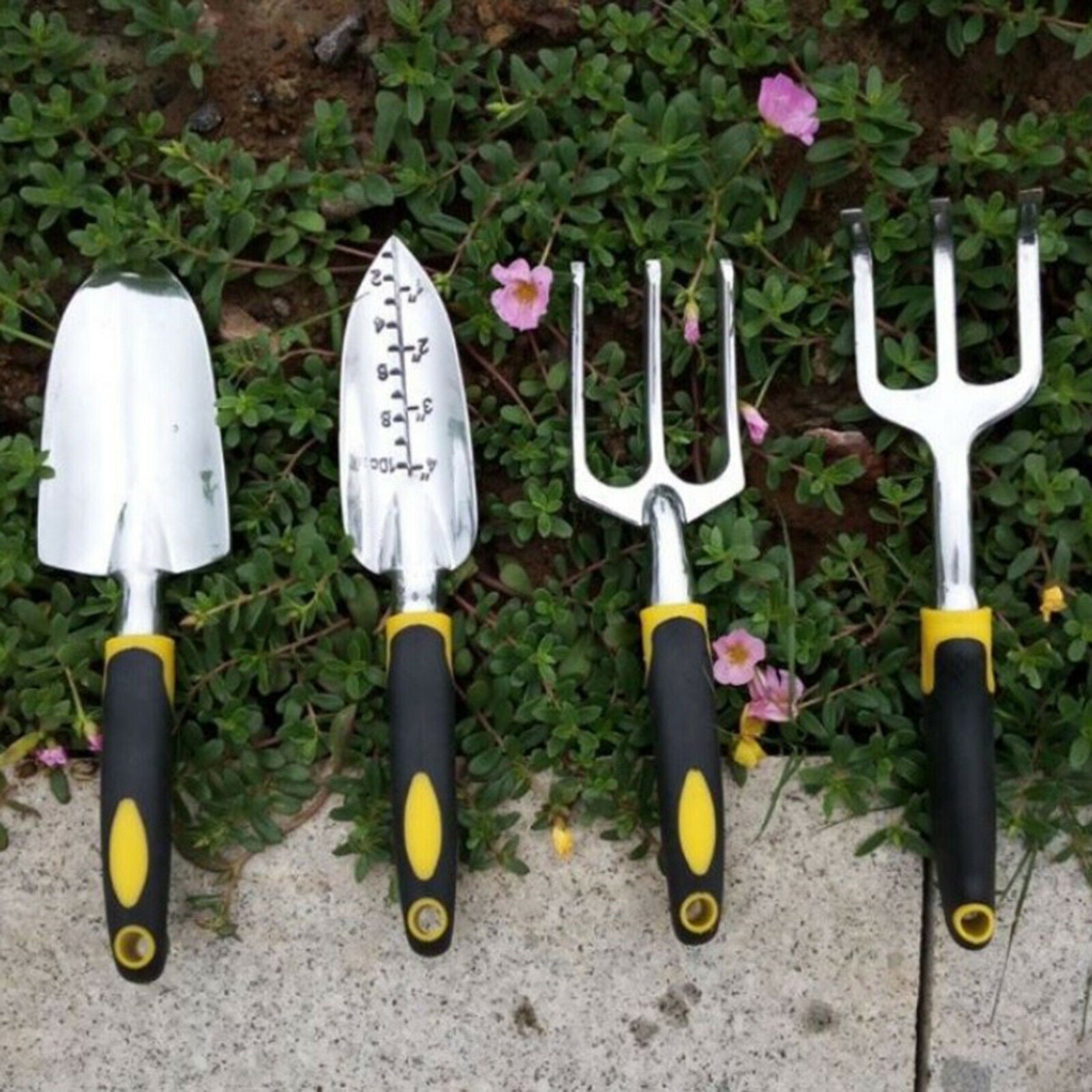 5 Pieces Heavy Duty Garden Tools Set Transplanter Cultivator Garden Kit
