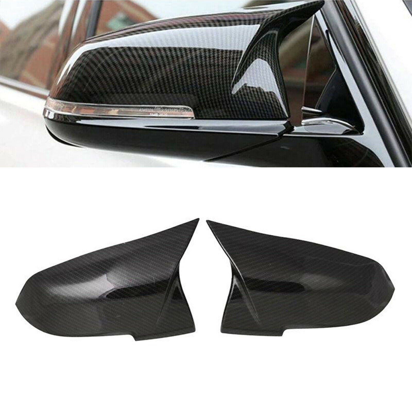 2x Carbon Fiber Style Rear Mirror Cover Cap for BMW F20 F22 F32 F36 M3