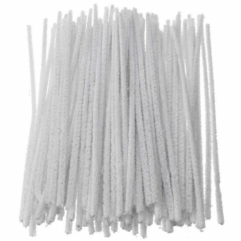 50pcs White Cleaning Rod Tool Chenille Cleaner Stick Stems Smoking Pipe