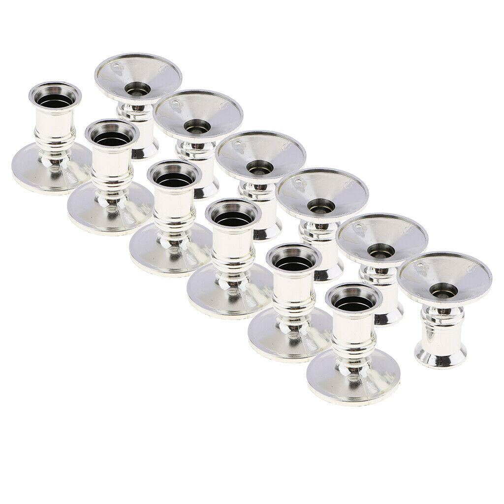 12Pcs Electronic Candle Base Taper Candle Holder Plastic for Dating Votive