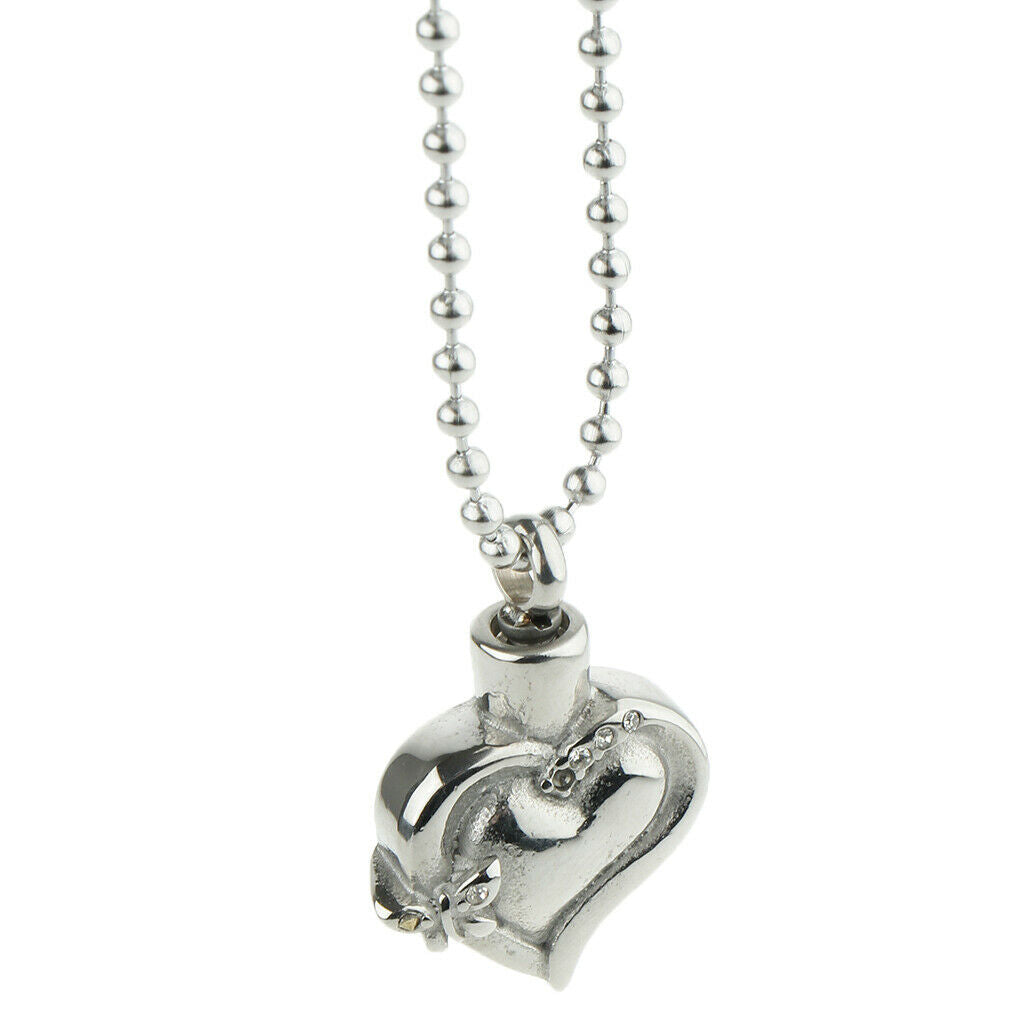 Enamel Love Heart Pendant Cremation Keepsake Urn Keepsake Necklace E