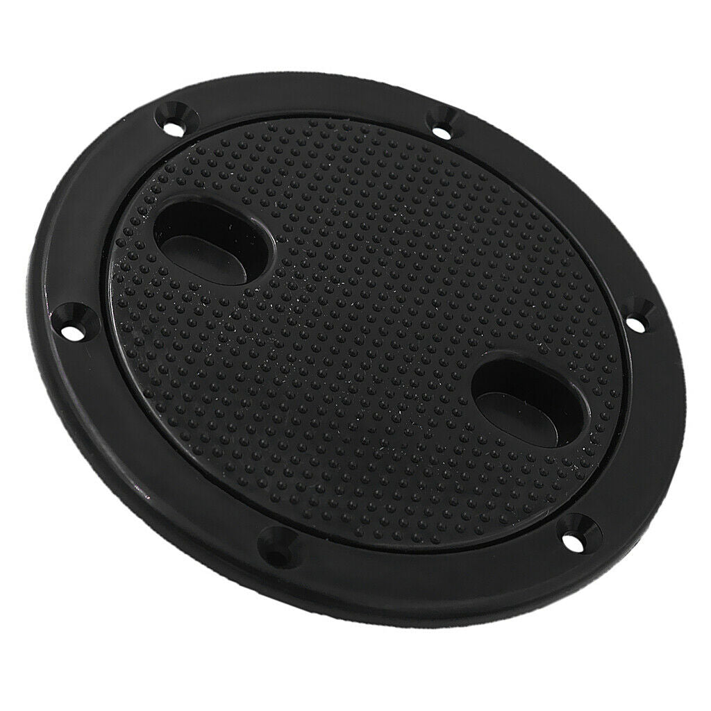 Black Round Plastic Boat RV Deck Plate with O-ring Marine Inspection Hatch