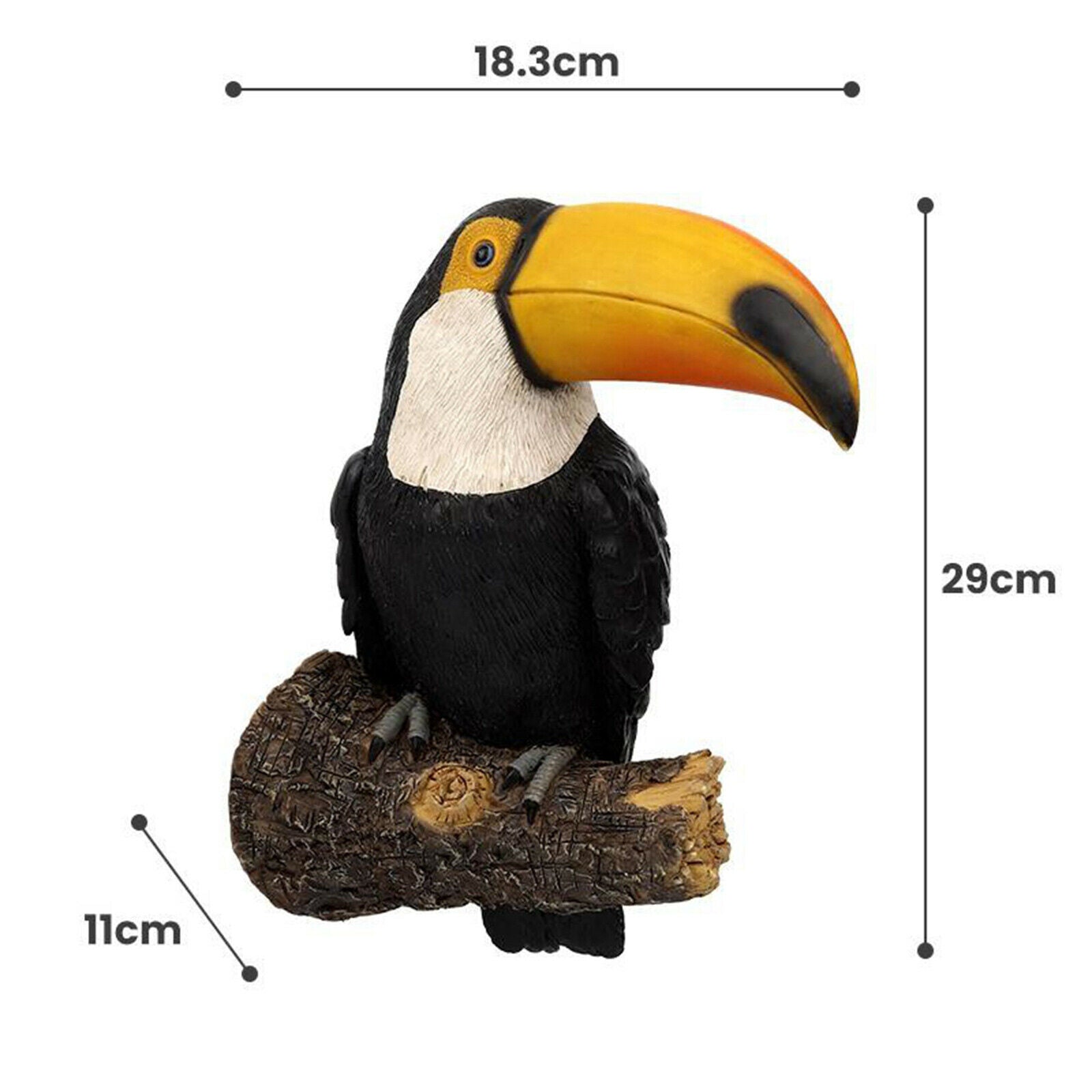 Toucan Tree Hugger Tree Face Peeker Gardening Outdoor Decor 18.3x11x29cm