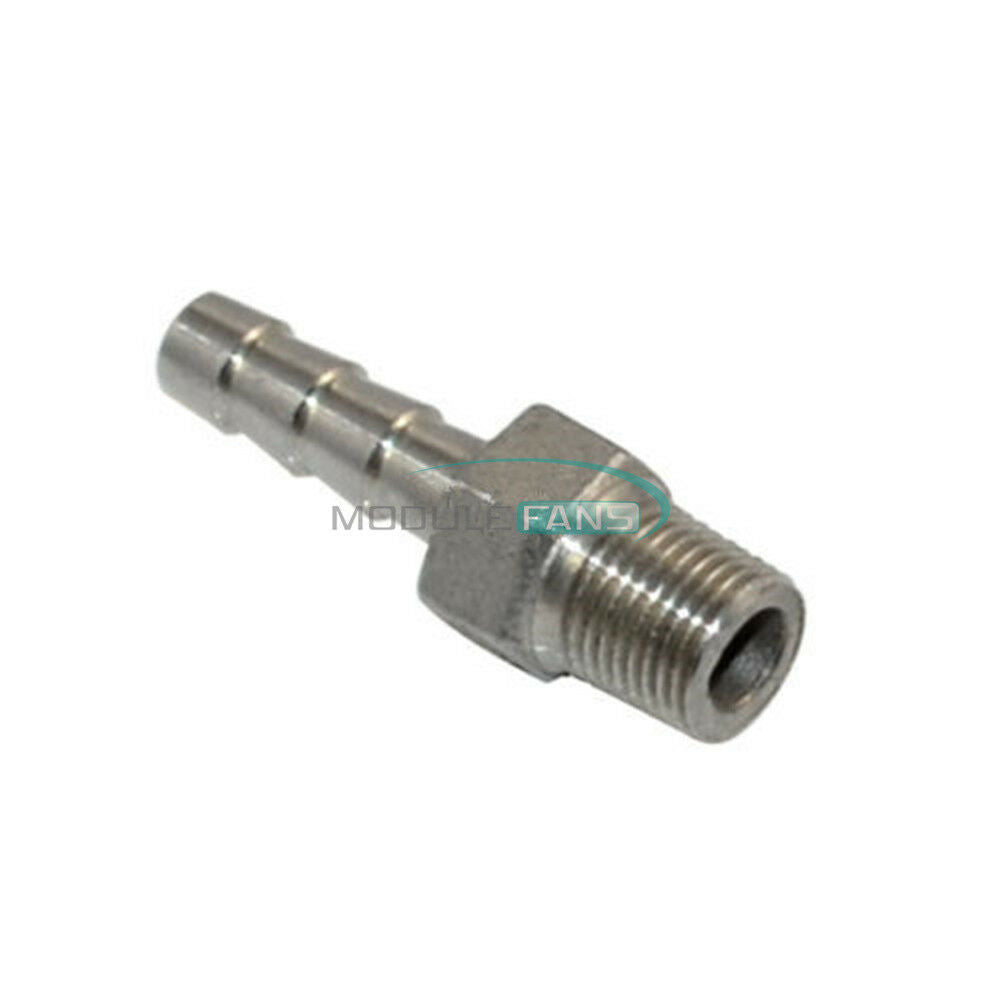 Stainless Steel 1/4" Male Thread Pipe Fitting x 8mm barb Hose Tail Connector MF