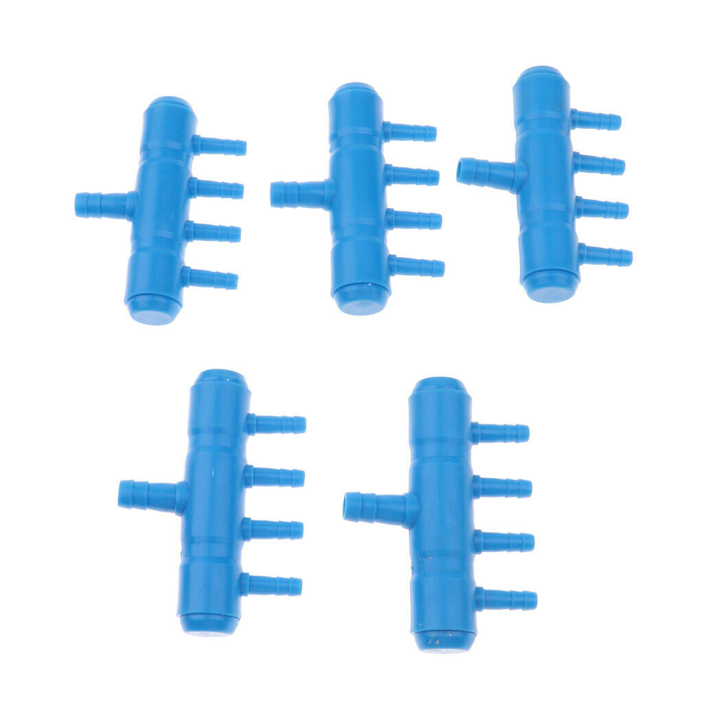5Piece Aquarium Fish Tank Pond Pump Manifold Air Divider Valve 1 to 4 Outlet