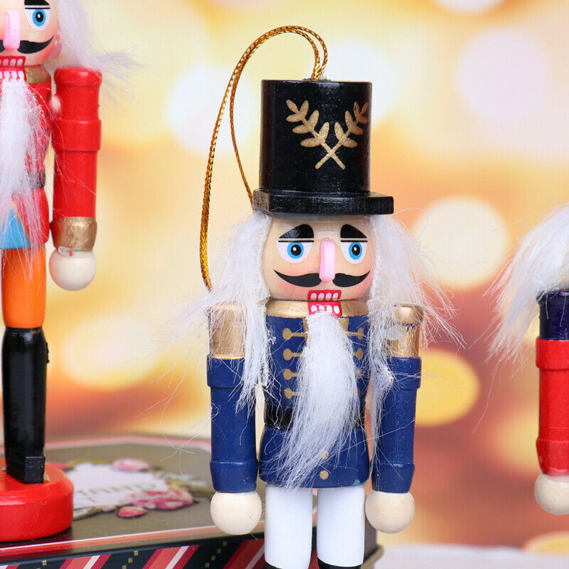 1pc Christmas Decoration 12cm Wood Made Nutcracker Puppet New Year Christ.l8
